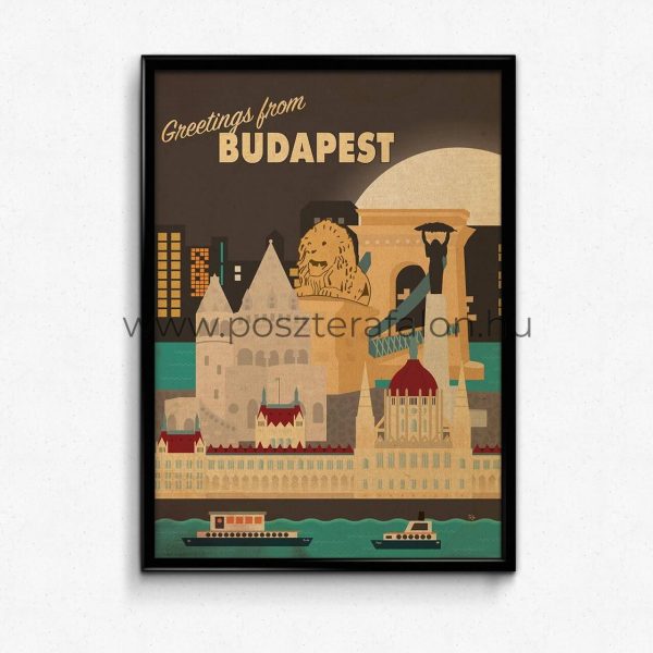 Budapesti látnivalók vintage poszter