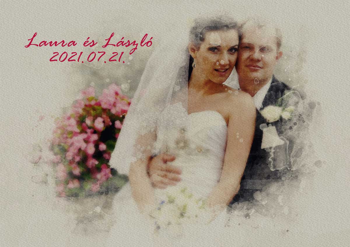 Esküvős akvarell poszter