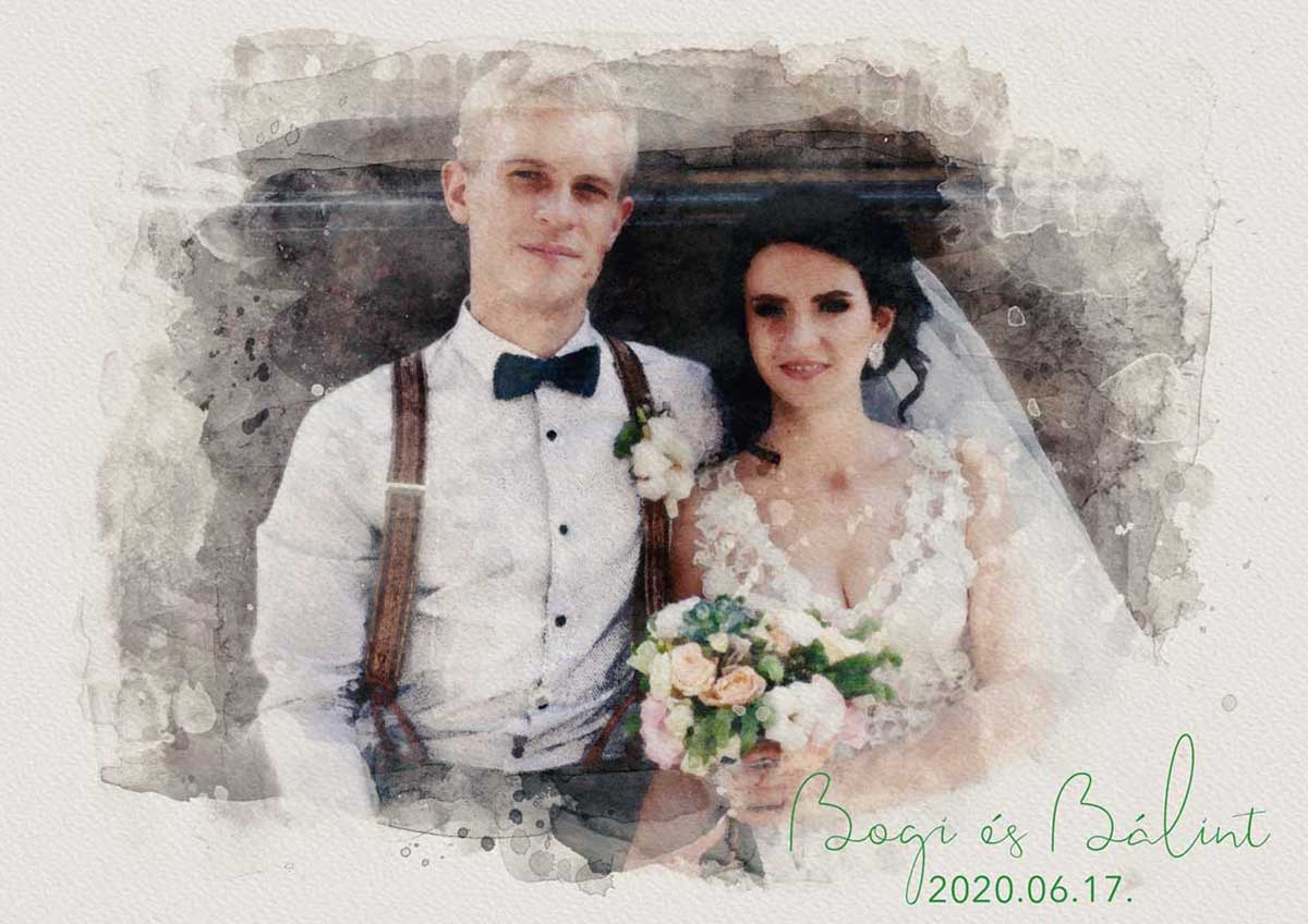 Esküvős akvarell poszter